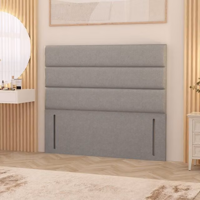 Horizona Single Upholstered Linen Fabric Floor Standing Headboard in Sage Green