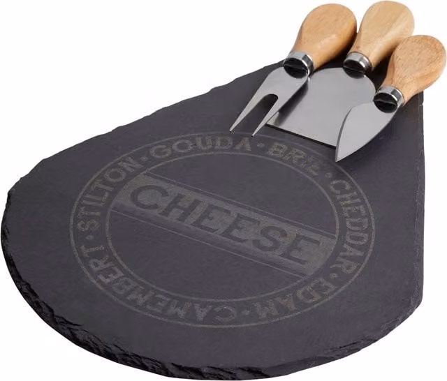 Orsina Carter 4-Piece Slate Cheese Set in Black and Grey – 1