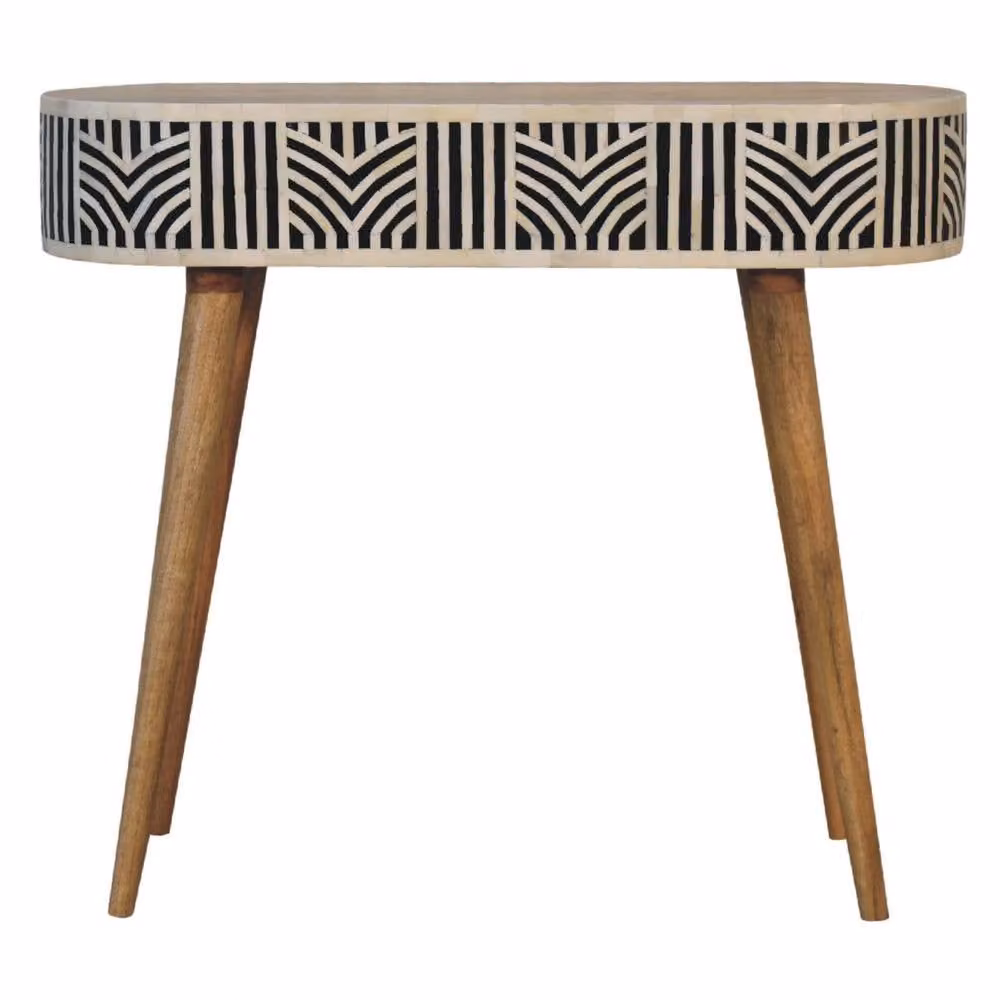 STILVORA Mango Wood Oval Console Table in Brown – 4