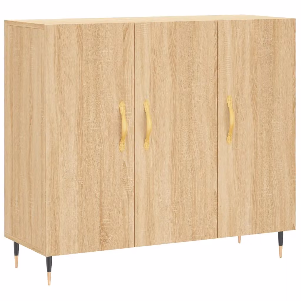 Berkfield Home Sonoma Oak Sideboard in Brown, W/D/H: 90 x 34 x 80 cm – 2