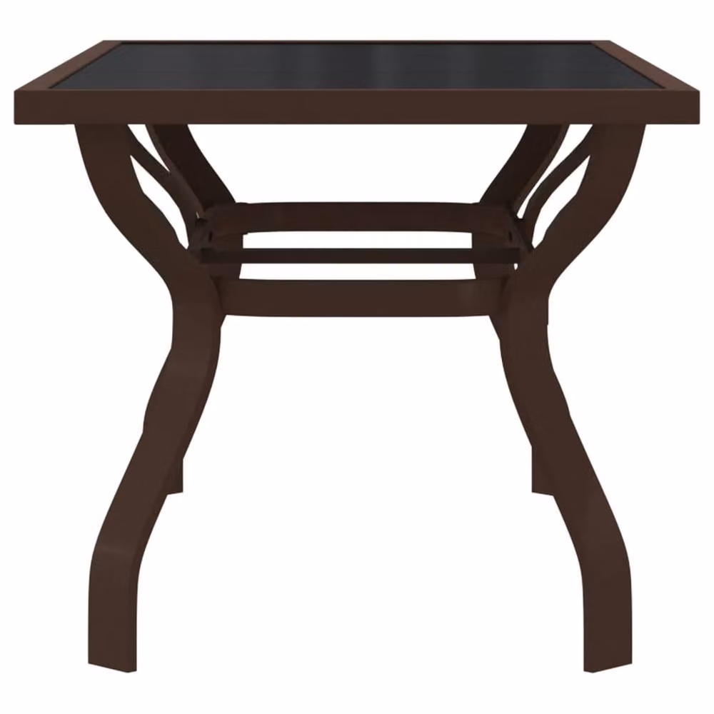 Berkfield Home Rectangular Drop Leaf Garden Table in Brown and Black with Steel and Glass, W: 140 cm, D: 70 cm, H: 70 cm – 4