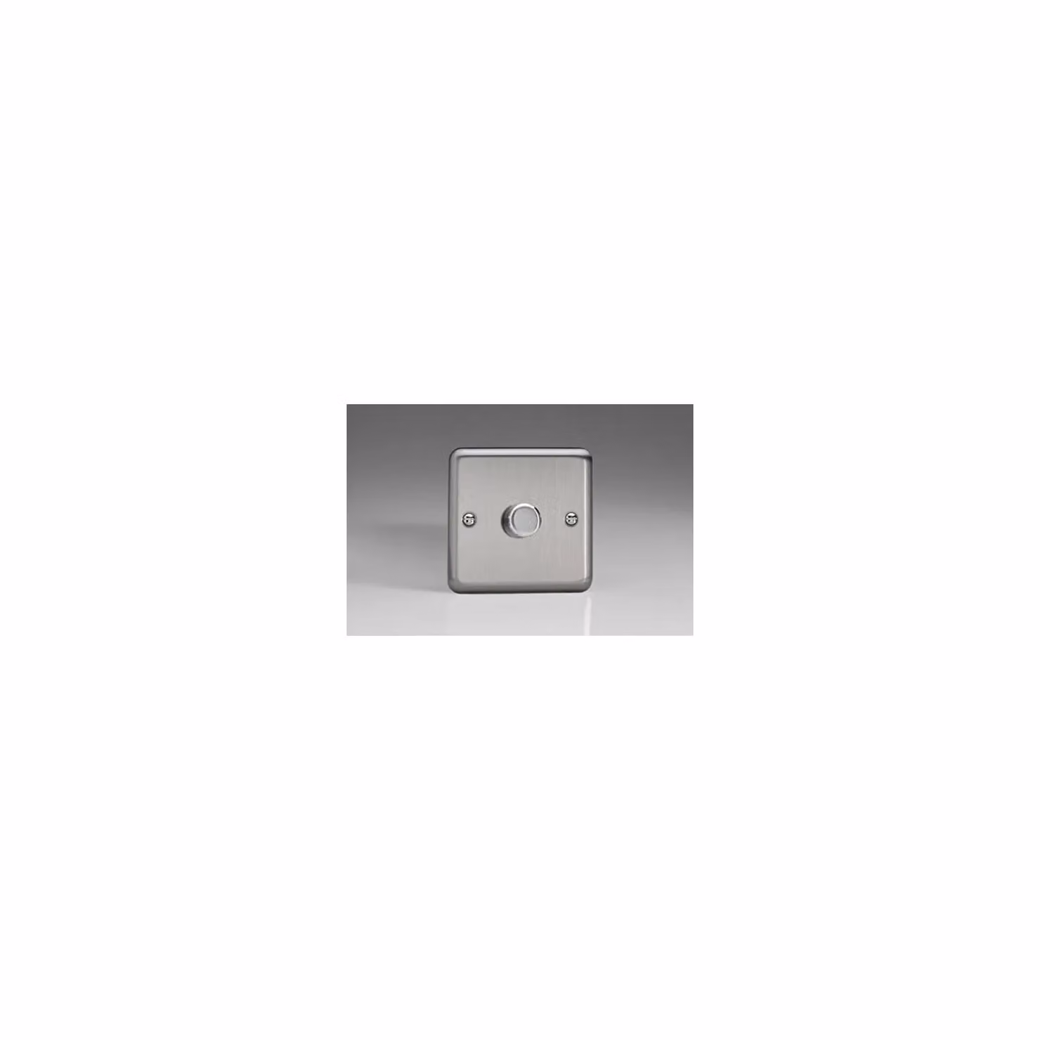 Varilight V-Pro Single 2-Way Rotary LED Dimmer Switch in Matt Chrome and Grey with Brushed Steel Knob, 0-120W – 2