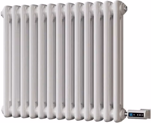 Alpha White 2 Column Electric Steel Radiator with WiFi and App Control, H: 59.2 cm, W: 50 cm