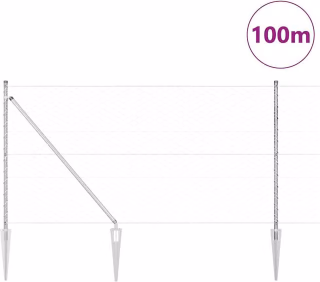 Berkfield Home Silver Galvanised Steel Hexagon Fence, 1 x 100 m