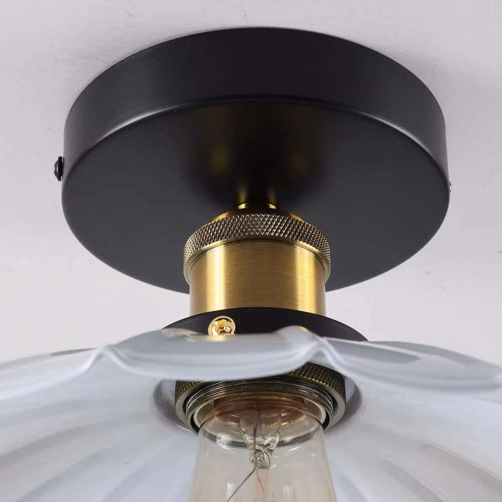 NIVOR Set of 2 Industrial Aluminium Flush Mount Ceiling Chandeliers in White, Diameter: 24.5 cm – 4