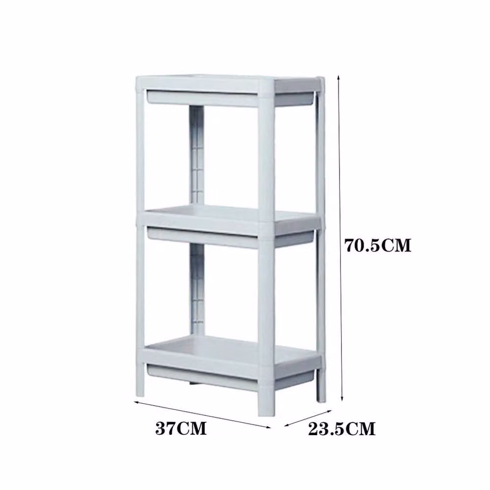 EONLION 3-Tier Plastic Storage Shelf Rack in Grey, Width: 50 cm – 2