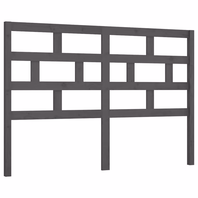 Berkfield Home Grey Solid Pine Wood Bed Headboard, W/D/H: 126 x 4 x 100 cm