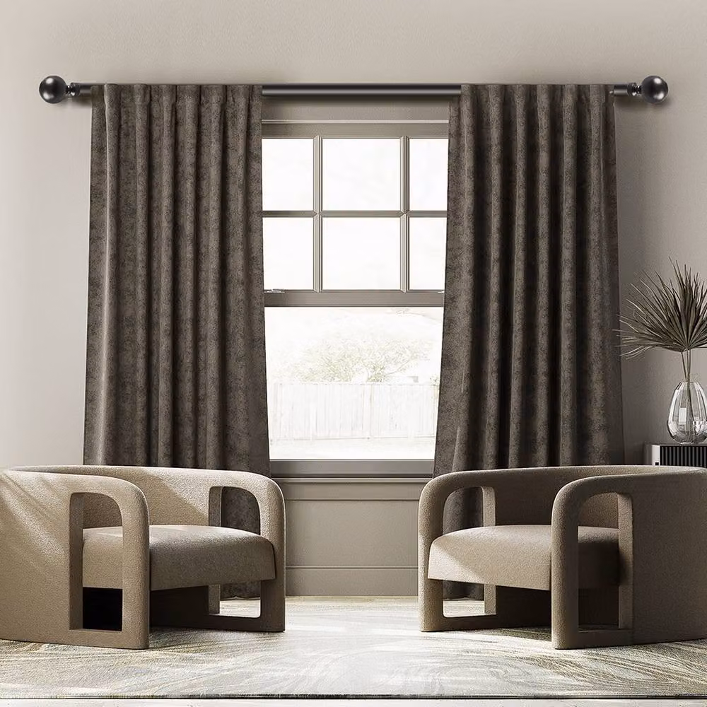 Marlow Extendable and Adjustable Steel Curtain Rod Set in Black – 2