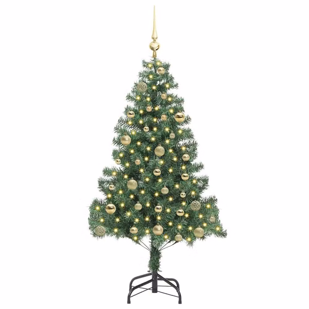 Berkfield Home Green PVC Christmas Tree with 150 LEDs and Stand, Height: 150 cm – 3