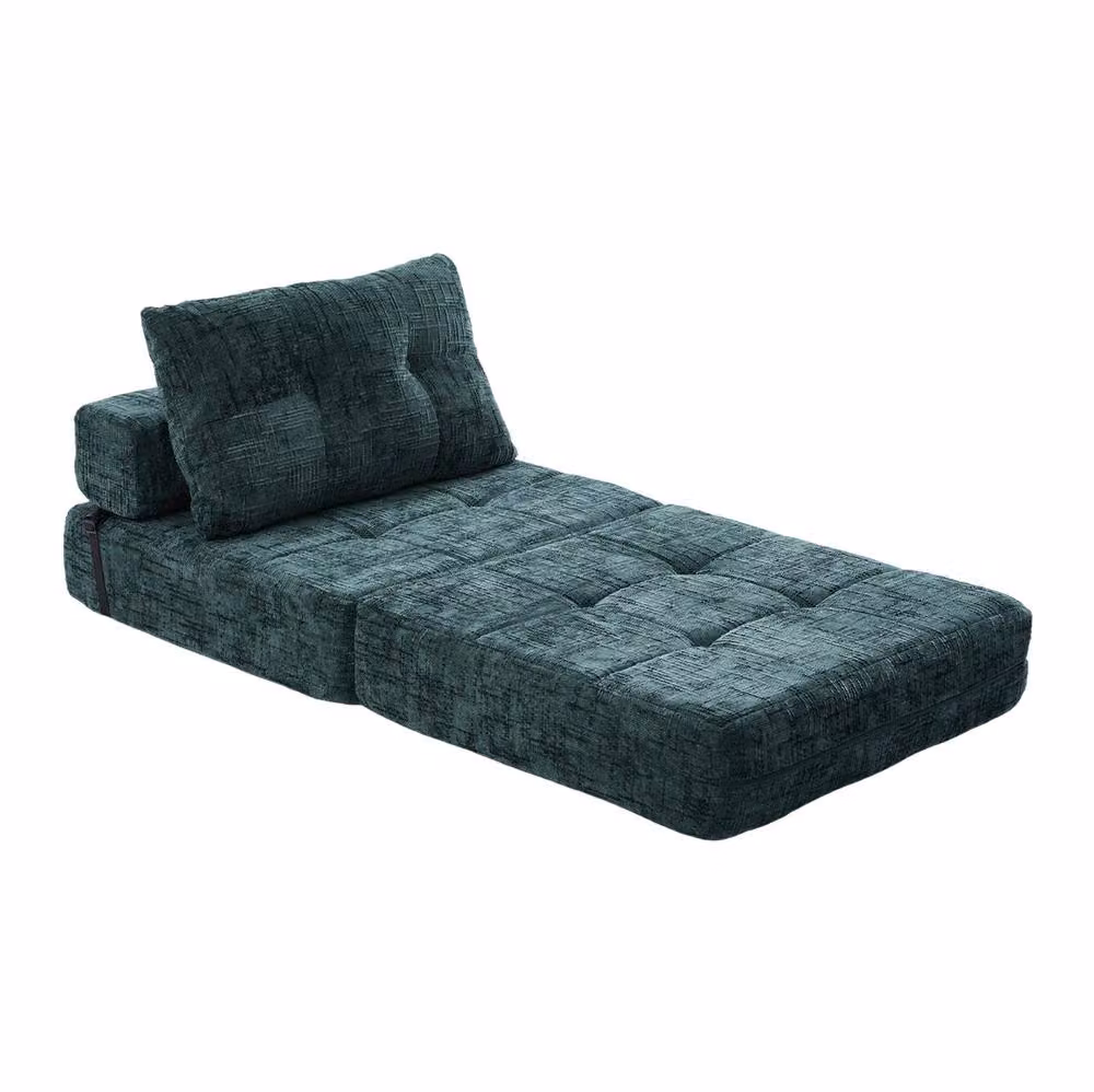 STILVORA Green Fold-Out Sofa Bed with Upholstered Fabric Frame – 4