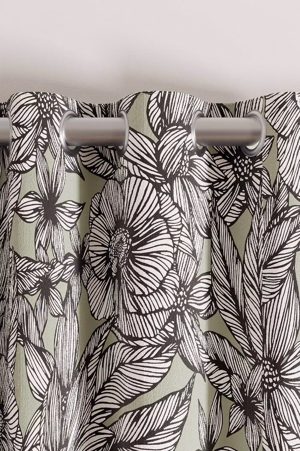 Ted Baker Vietnm Floral Lined Eyelet Curtains in Green, W: 167.64 cm, H: 182.88 cm – 4