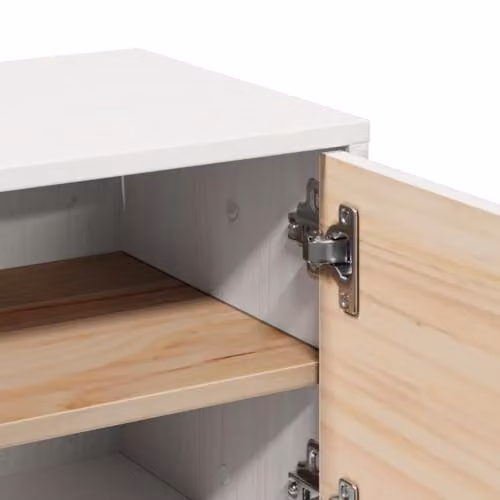 vidaXL White Solid Wood Pine Wall Cabinet with Hinged Doors and Internal Shelves W/D/H: 31.5 x 30 x 30 cm – 2