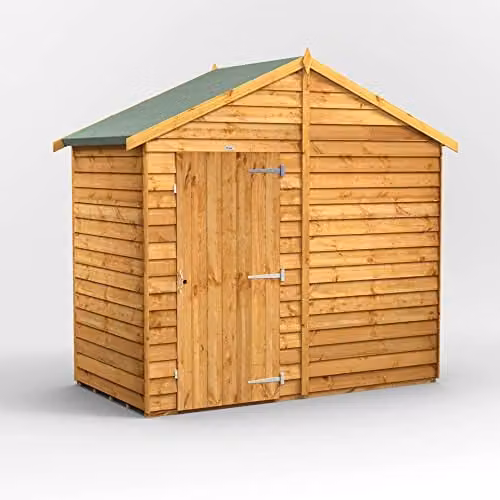Powersheds Premium Apex Wooden Garden Shed in Brown, Windowless Storage Design