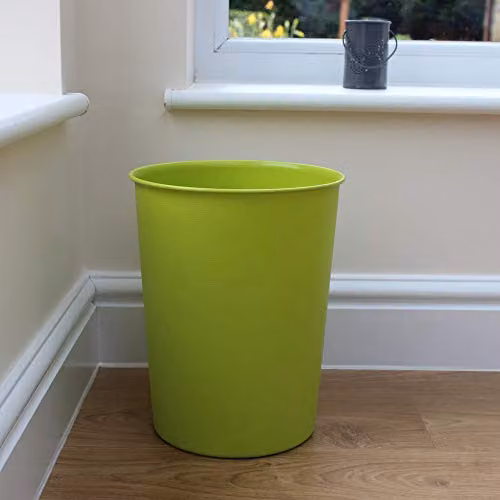 JVL Vibrance Lightweight Plastic Waste Paper Basket Bin, Green, W/D/H: 28.5 x 28.5 x 22.5 cm – 2