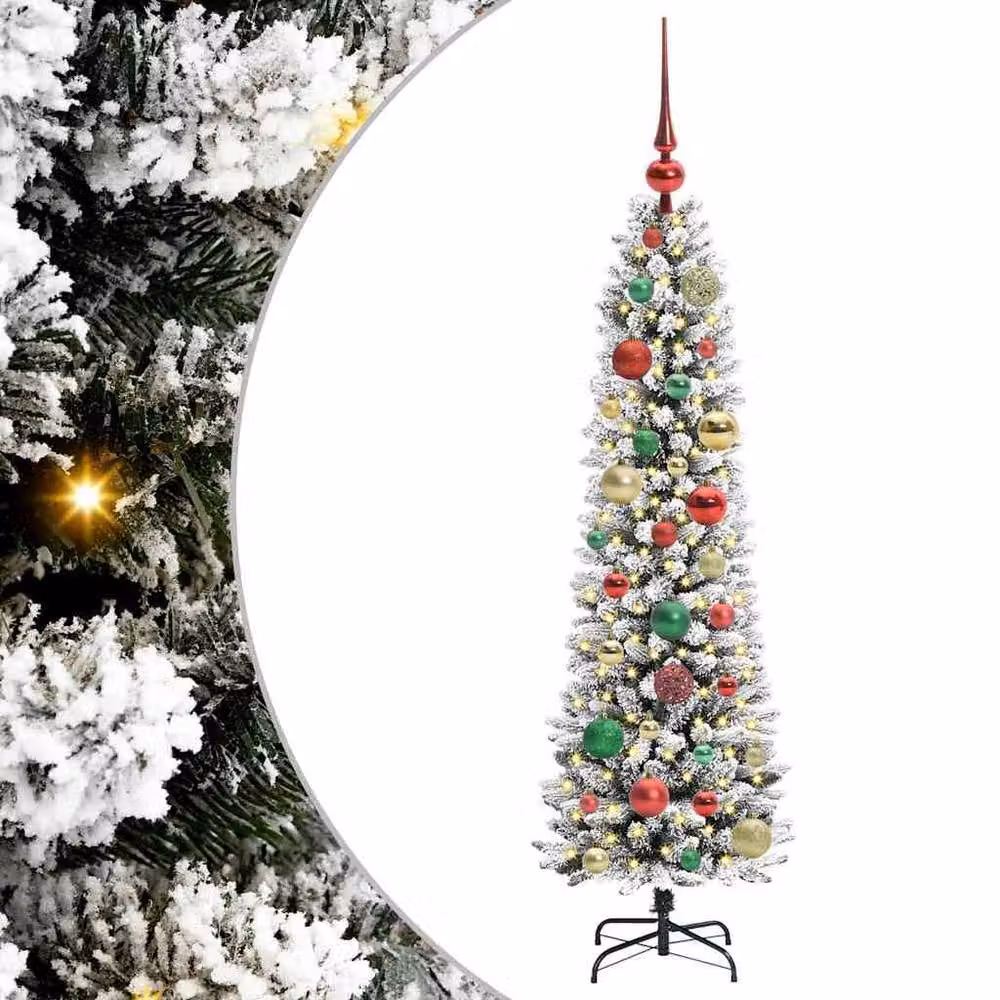 Berkfield Home Artificial Christmas Tree with 150 LEDs in Green, White and Black, Height: 120 cm – 2