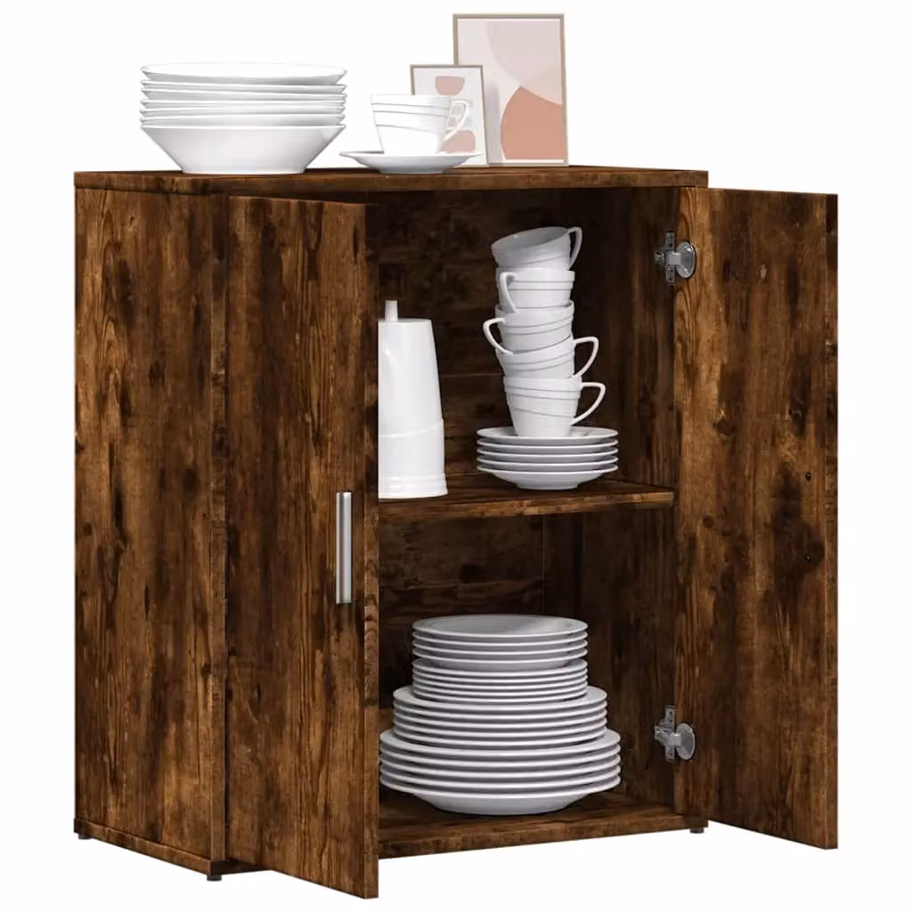 Berkfield Home Smoked Oak Sideboard in Brown, W/D/H: 60 x 31 x 70 cm – 3