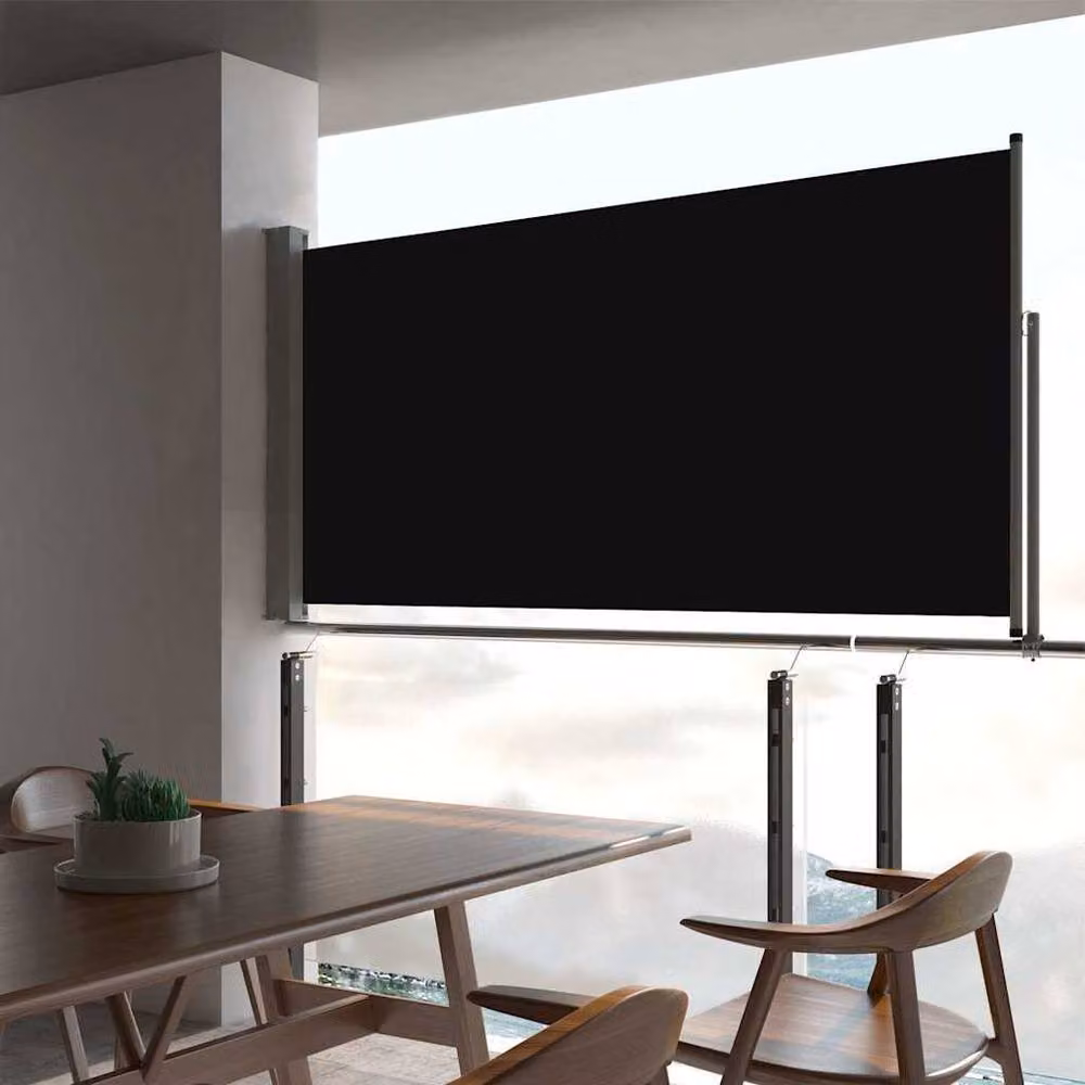 Berkfield Home Retractable Side Awning in Black with Polyester Fabric and Steel Frame, W/D/H: 300 x 80 cm – 2