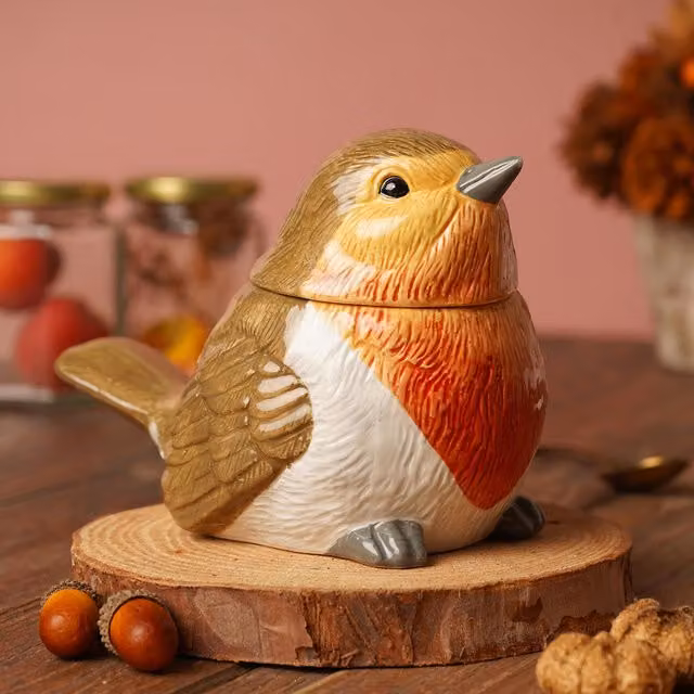 Country Living Autumn Harvest Robin Ceramic Jar in Multicolour – 1