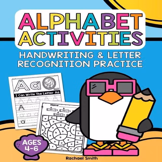 Rachael Smith Alphabet Activities: Multicolour Handwriting and Letter Recognition Practice Book for Children