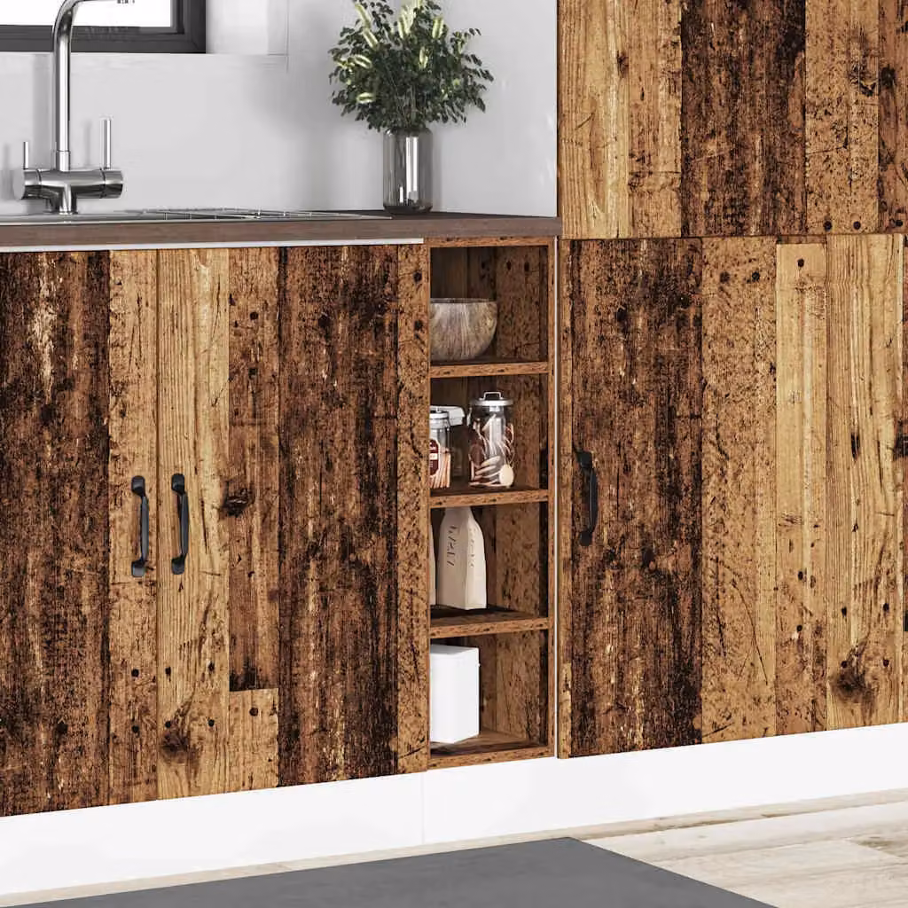 Berkfield Home Rustic Brown Bottom Kitchen Cabinet with Hinged Doors and Internal Shelves, W/D/H: 44.0 x 20.0 x 81.5 cm – 3