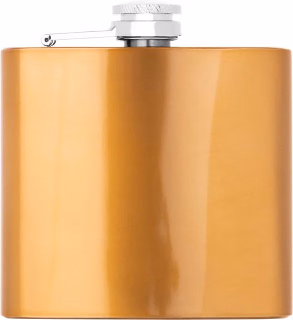 Orsina Stainless Steel Hip Flask with Secure Screw Cap in Gold Finish, 5oz