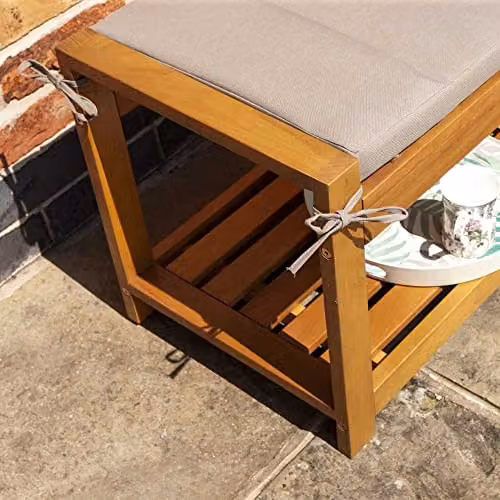 Rowlinson Occasional Bench in Brown, W: 122 cm, D: 40.5 cm, H: 46 cm – 2