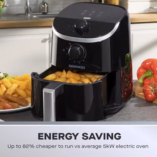 Daewoo Compact Manual Air Fryer, 2L, Black – 3