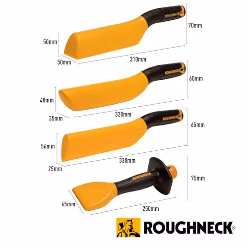 Roughneck Pro Lead Dressing Set in Black and Yellow with Dresser, Bossing Stick, Setting-in Stick and Chasing Wedge in Fabric Roll for Shaping Lead, Copper, Zinc and Aluminium – 2