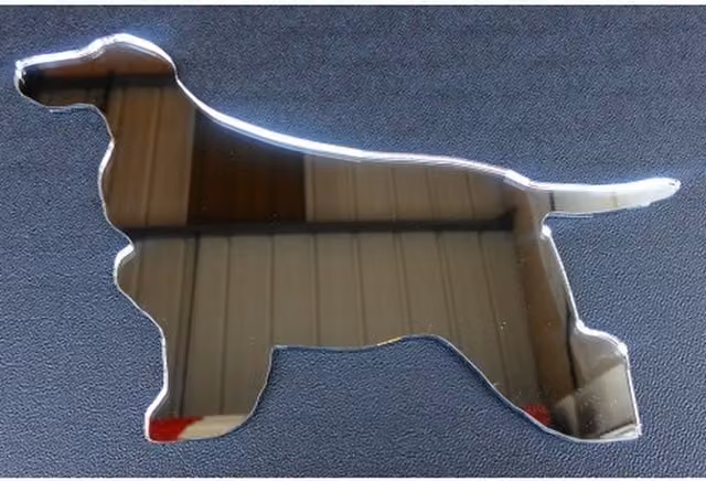 Cocker Spaniel Silver Acrylic Wall Mirror, Diameter: 33.9 cm