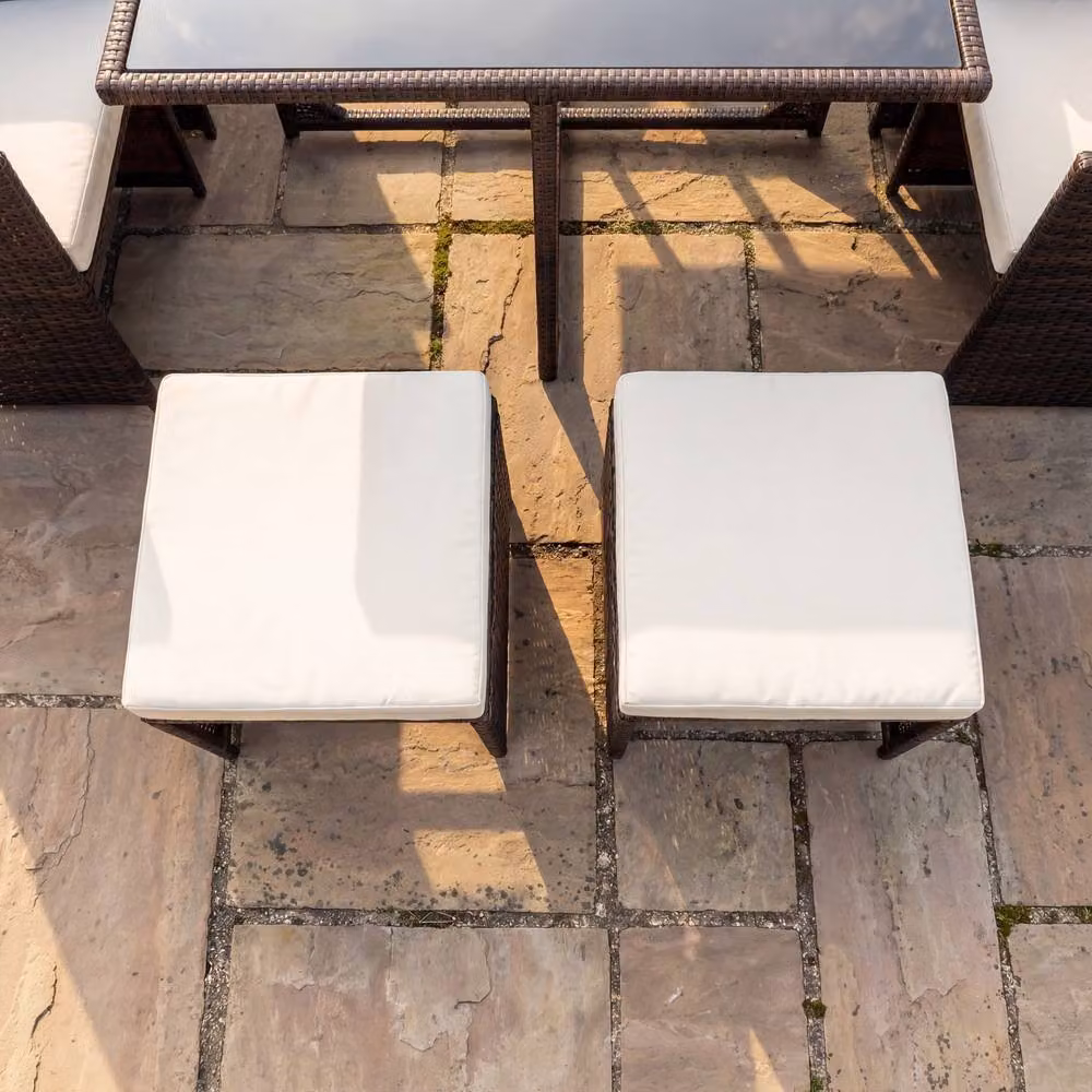 Artemis Home Giulia 9 Piece Brown Rattan and Glass Modern Outdoor Cube Set – 2