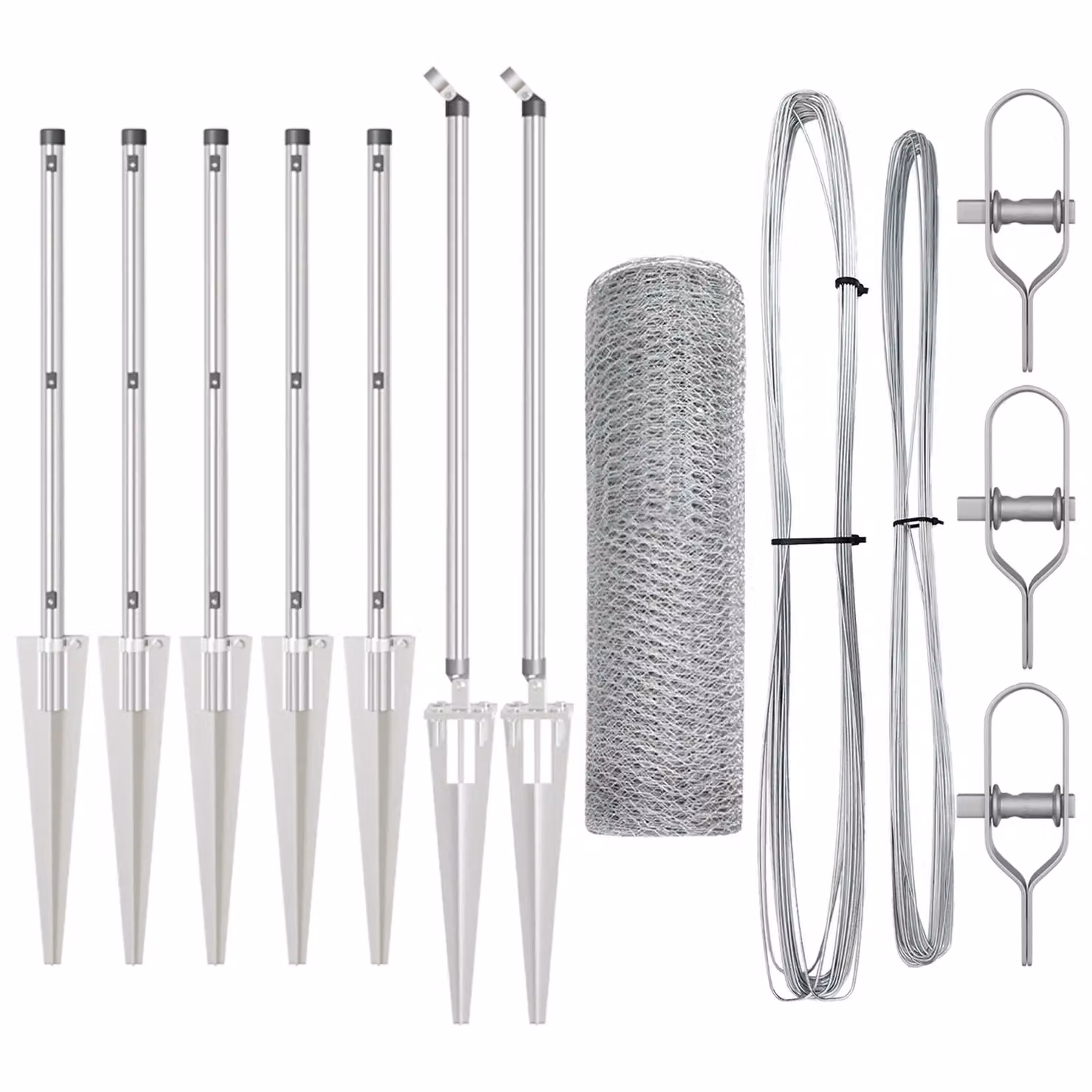 Berkfield Home Hexagon Fence in Silver Galvanised Steel, W: 0.5 m, L: 10 m – 2
