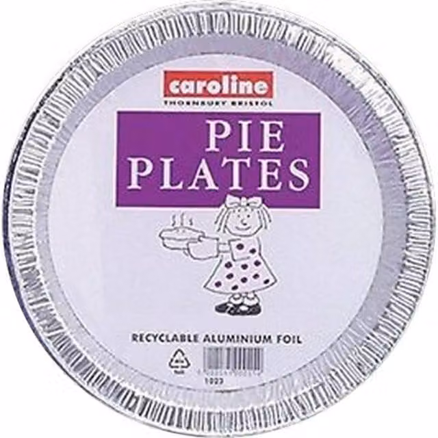 Caroline Silver Uncoated Aluminium Round Foil Pie Plates, Pack of 6