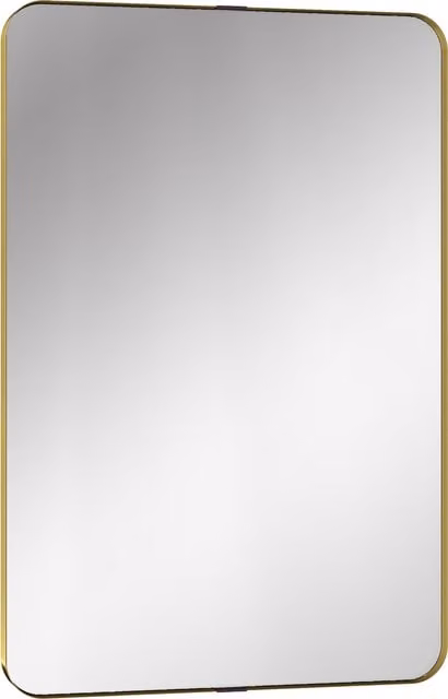 HOMCOM Rectangular Wall Mounted Bathroom Mirror with Aluminium Alloy Frame and Tempered Glass, Gold Tone, W: 90 cm, H: 60 cm – 1