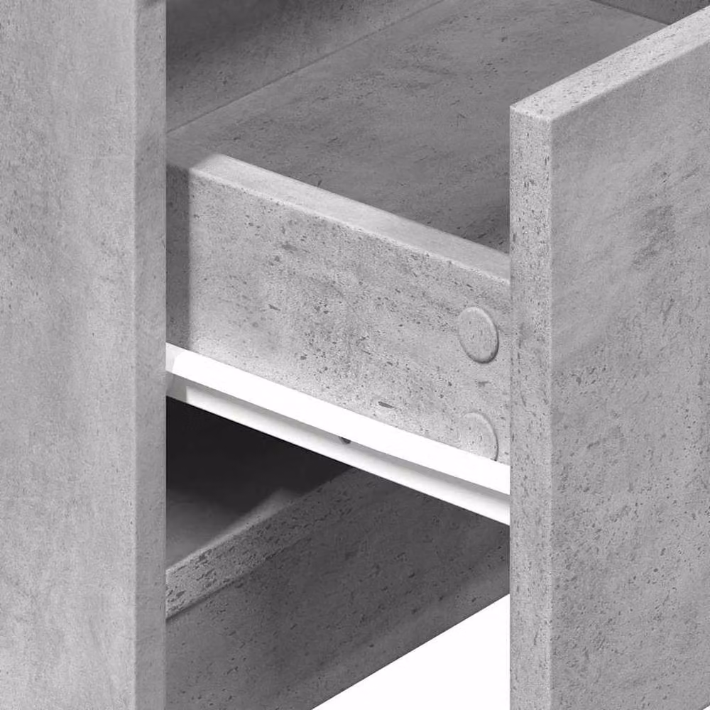 Berkfield Home Durable Bedside Cabinet with 2 Drawers, Concrete Grey, W/D/H: 40 x 36 x 50 cm – 3