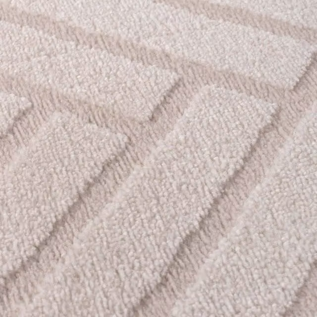 The Rugs Loft Chevron Herringbone Textured Grey and White Rug W: 240 cm, D: 340 cm