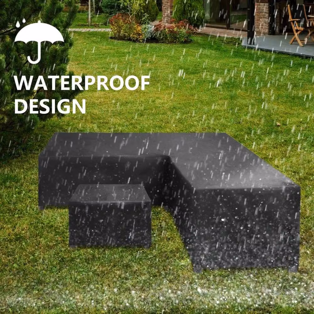 SPETLEK Heavy Duty Waterproof L-Shaped Corner Sofa Cover in Black, 0.82 m2 – 2