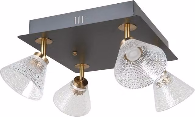 Netlighting Orella Ceiling Spotlight Clusters in Matt Black and Gold with 4x LED Warm White 3000K