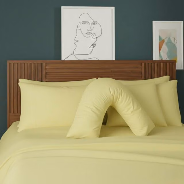 Snug City V Shape Maternity Pillowcase in Yellow Polycotton