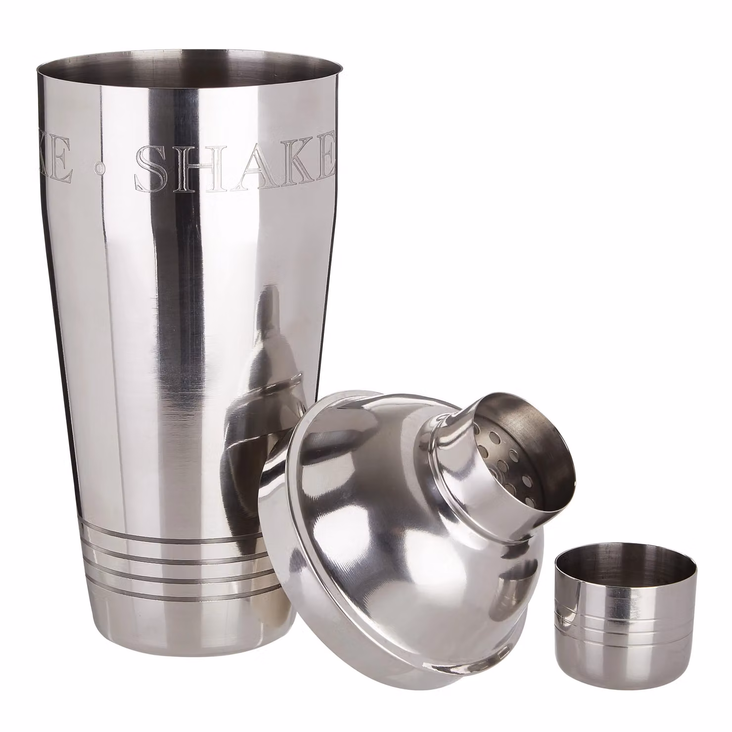 Orsina Round Stainless Steel Bombay Cocktail Shaker in Silver – 2