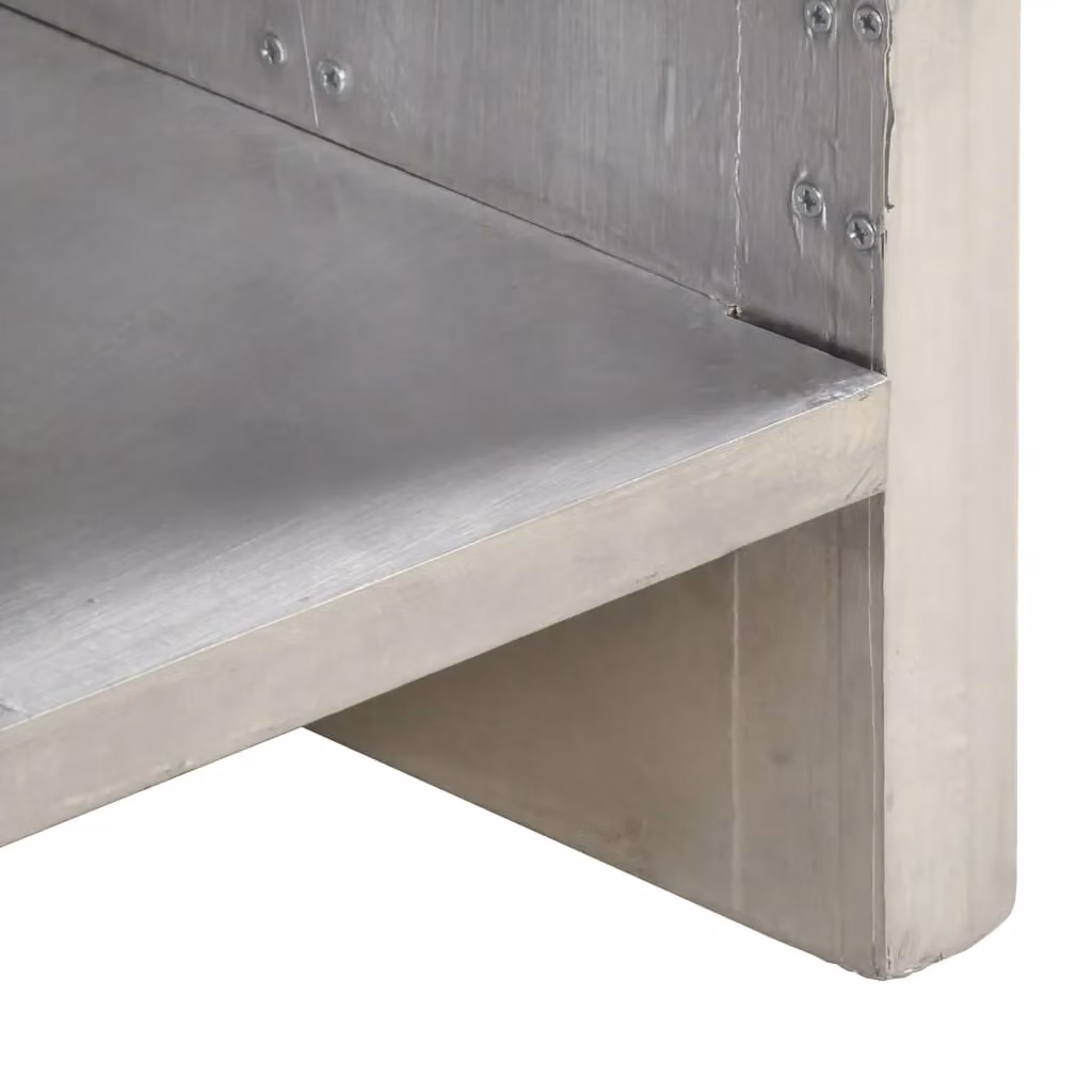 Berkfield Home Aviator Industrial Metal Sideboard in Silver, W/D/H: 110 x 35 x 75 cm – 4