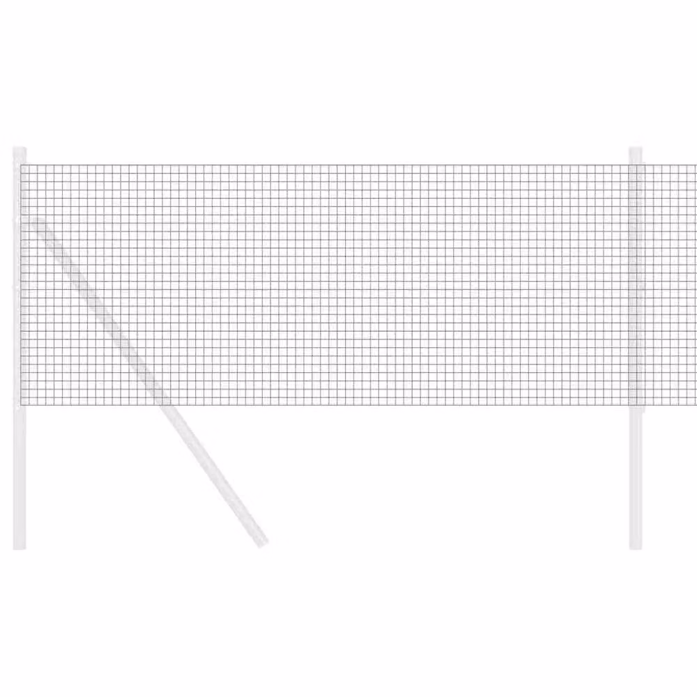 Berkfield Home Grey PVC-Coated Steel Single-Bar Welded Wire Fence – 3