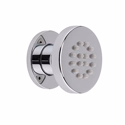 Nuie A355 Modern Round Body Jet with Swivel in Chrome, W: 10.5 cm, D: 5.3 cm