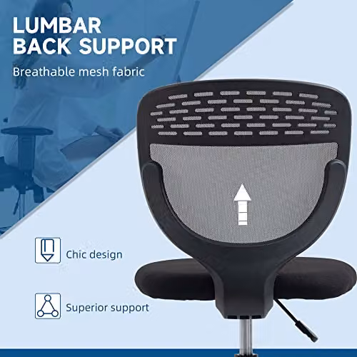 Vinsetto Ergonomic Drafting Chair, Swivel Mesh Fabric Draughtsman Chair with Foot Ring, Grey – 4