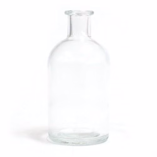 KDMD Round Antique Reed Diffuser Bottle, 250 ml, Clear and White