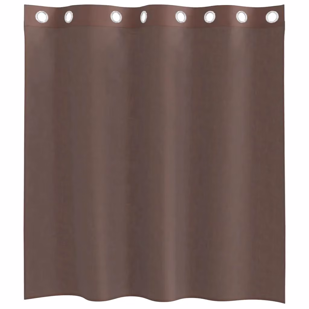 Berkfield Home Brown Voile Fabric Panel Curtains with Eyelets, 2 Pack, W: 140 cm x H: 140 cm – 4