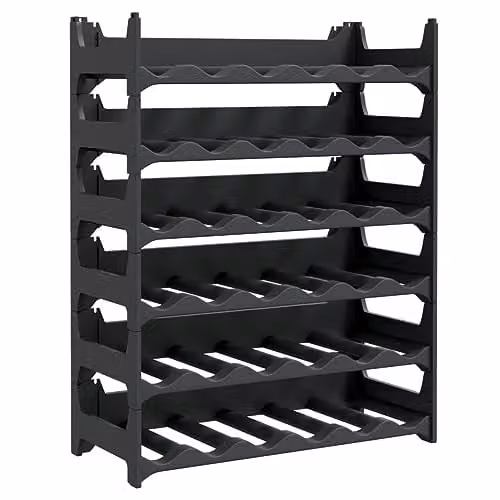vidaXL Stackable Wine Rack for 36 Bottles, Anthracite/Black, W/D/H: 78 x 26 x 60 cm