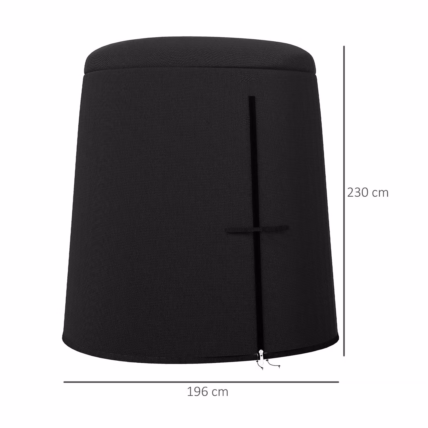 Outsunny Grey Waterproof and Dustproof Hanging Egg Chair Protective Cover with Zipper – 3