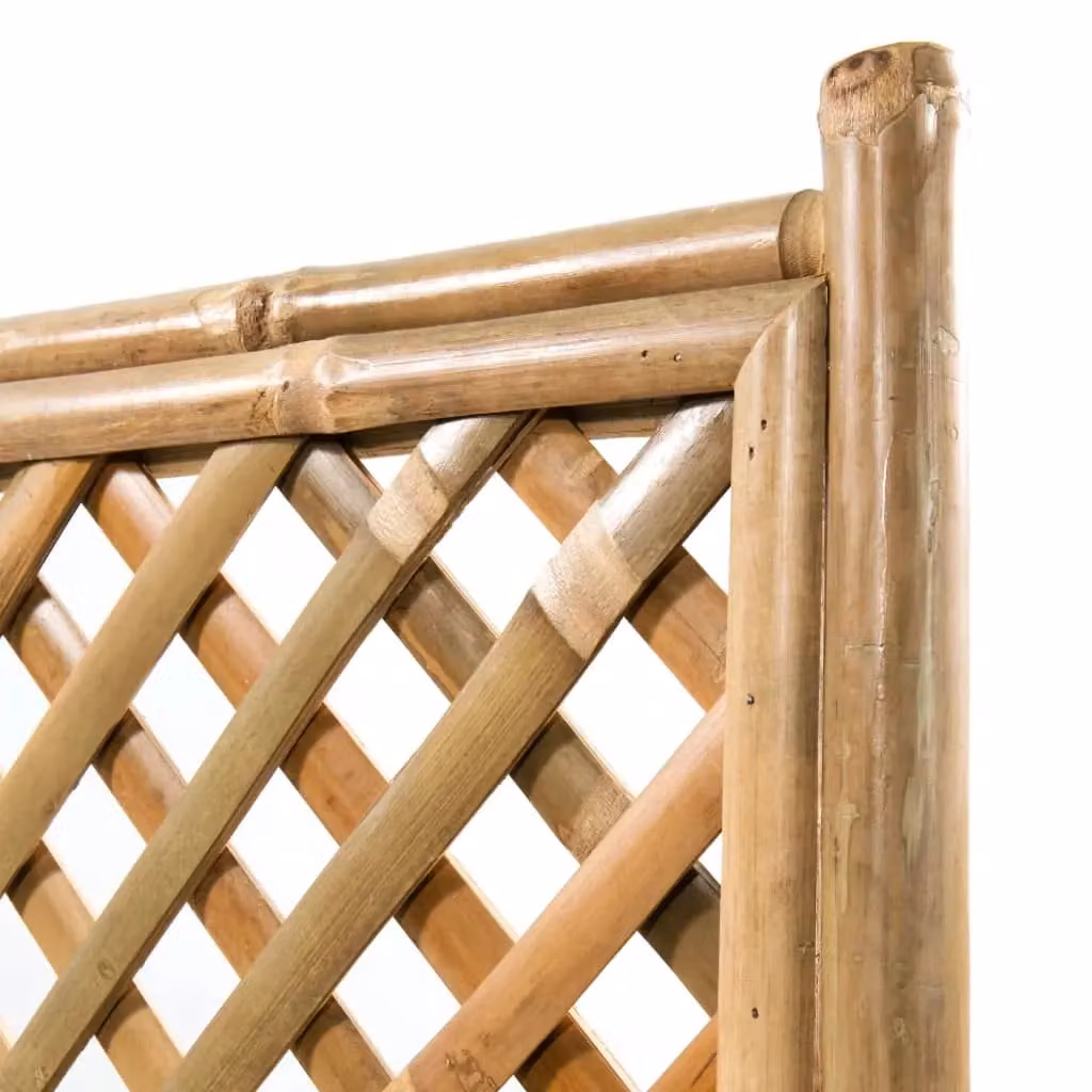 Berkfield Home Garden Wooden Raised Bed with Bamboo Trellis in Brown, Width: 70 cm – 4