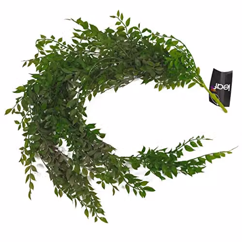 Leaf Design Hanging String of Pearls Artificial Plant, Dark Green, 100 cm – 3
