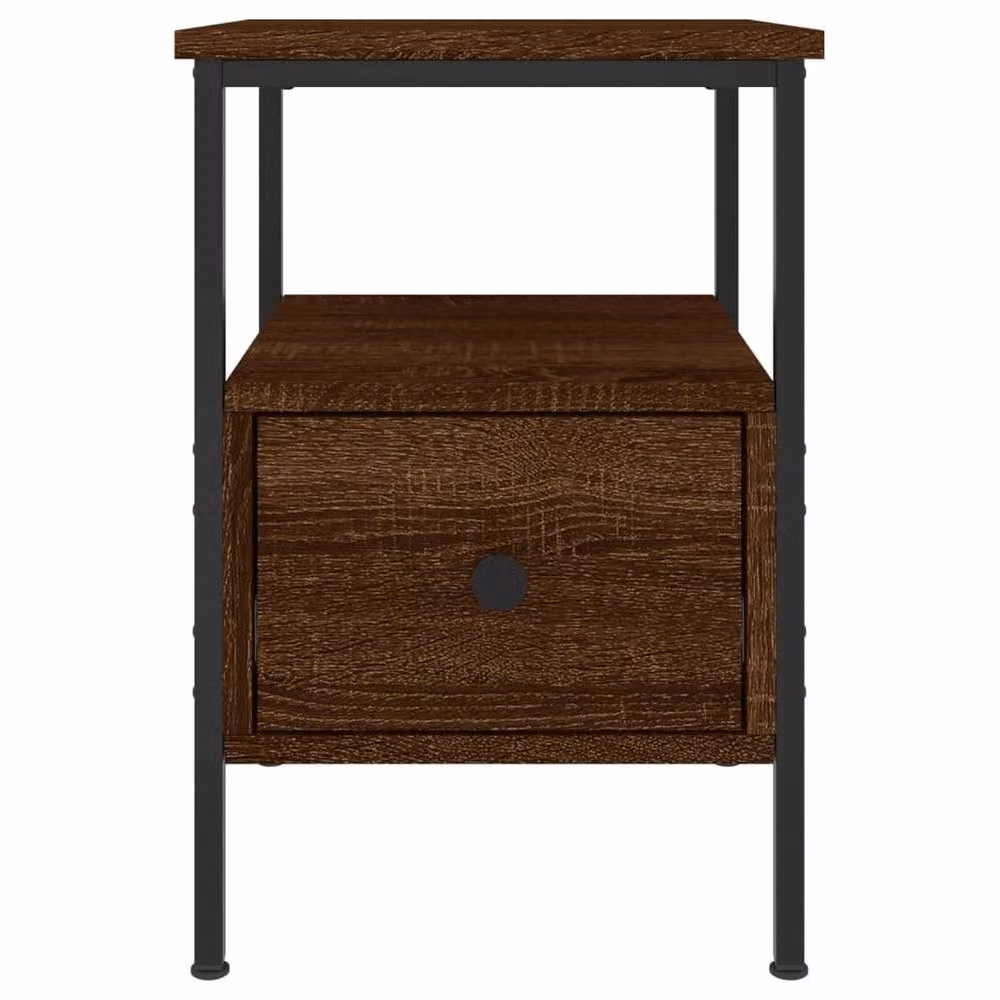 Berkfield Home Bedside Cabinet in Brown Oak, W/D/H: 34 x 36 x 50 cm – 5